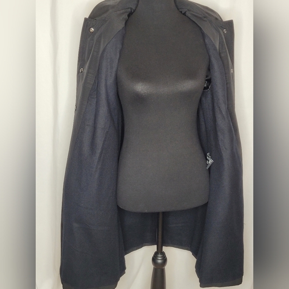 London Fog Womens Full Snap Front Beltless Removable Hood Rain Coat - Size S - Picture 6 of 16